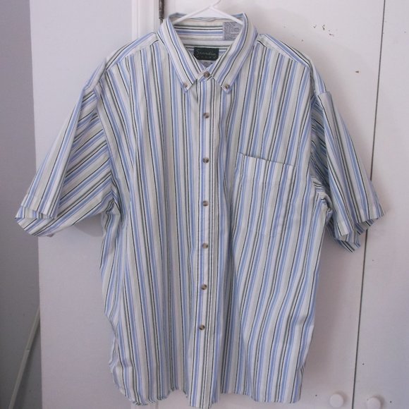 Scandia Woods Cotton Blue Stripe Shirt 2XL Men's - Picture 1 of 4